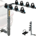 Upgraded Hitch Bike Rack for 4 Bikes, 240LBS Max Load Hanging Bike Carrier for Car, SUV, Truck & RV with 2” Receiver, High-Strength Double Arms
