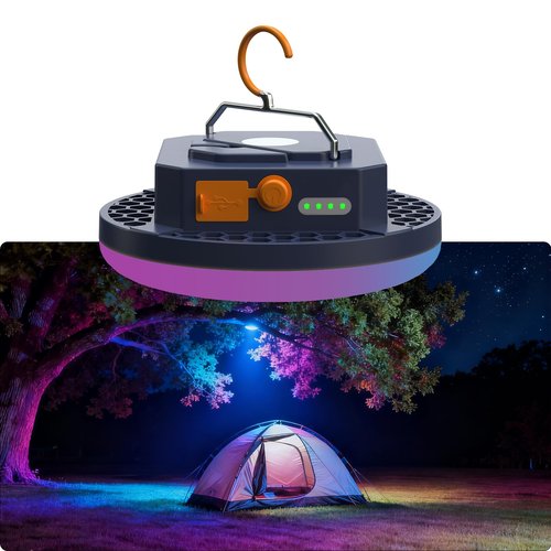 10000mAh Rechargeable 3000LM Tent Light Camping Light, 6500K 24Hours Long Play Time , Outdoor Night Market Light Night Fishing Lantern Emergency Lights for Hurricane Tsunami disasters (Colorful)