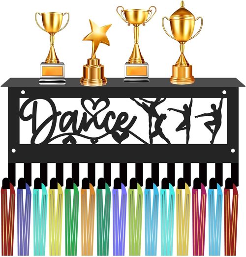 CREATCABIN Dance Medal Hanger - Wall-Mounted Trophy Holder with Shelf for Over 70 Medals | 11.8 x 5.1 Inch