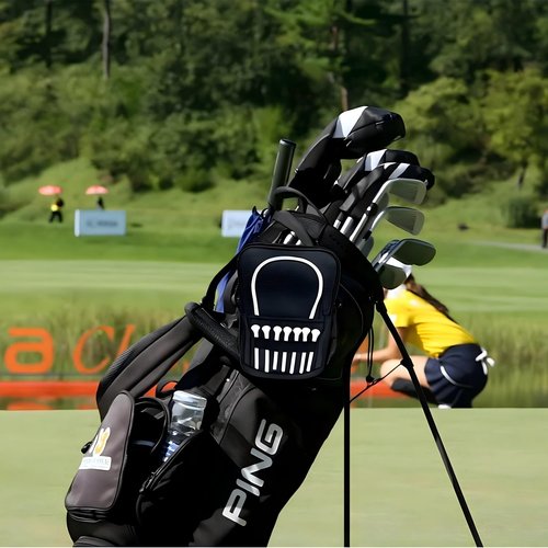 Golf Valuables Pouch & Golf Ball Carrier Bag with 3 Zipper Pockets, Holds 20–25 Balls for Tees & Accessories (Men & Women)