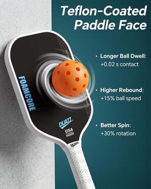Pickleball Paddle – Carbon Fiber Pickleball Paddle – 100% Foam Core Performance Paddle