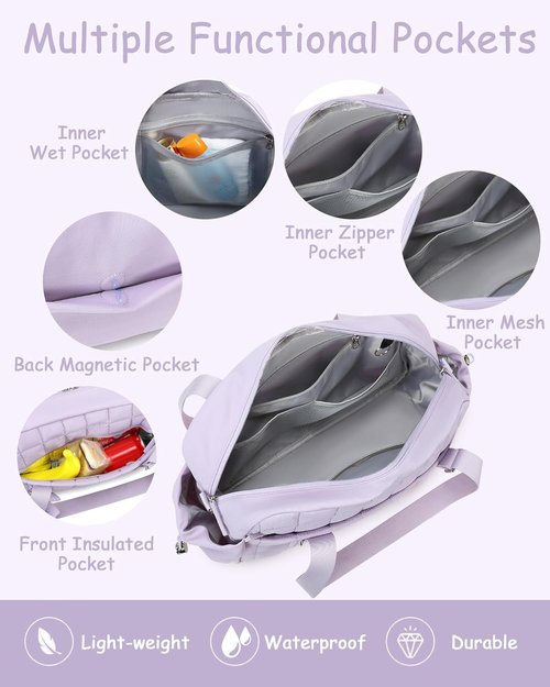 CAMTOP Gym Bag - Lightweight Duffle for Women with Insulated & Wet Pockets | Small Travel Bag for Yoga & Dance