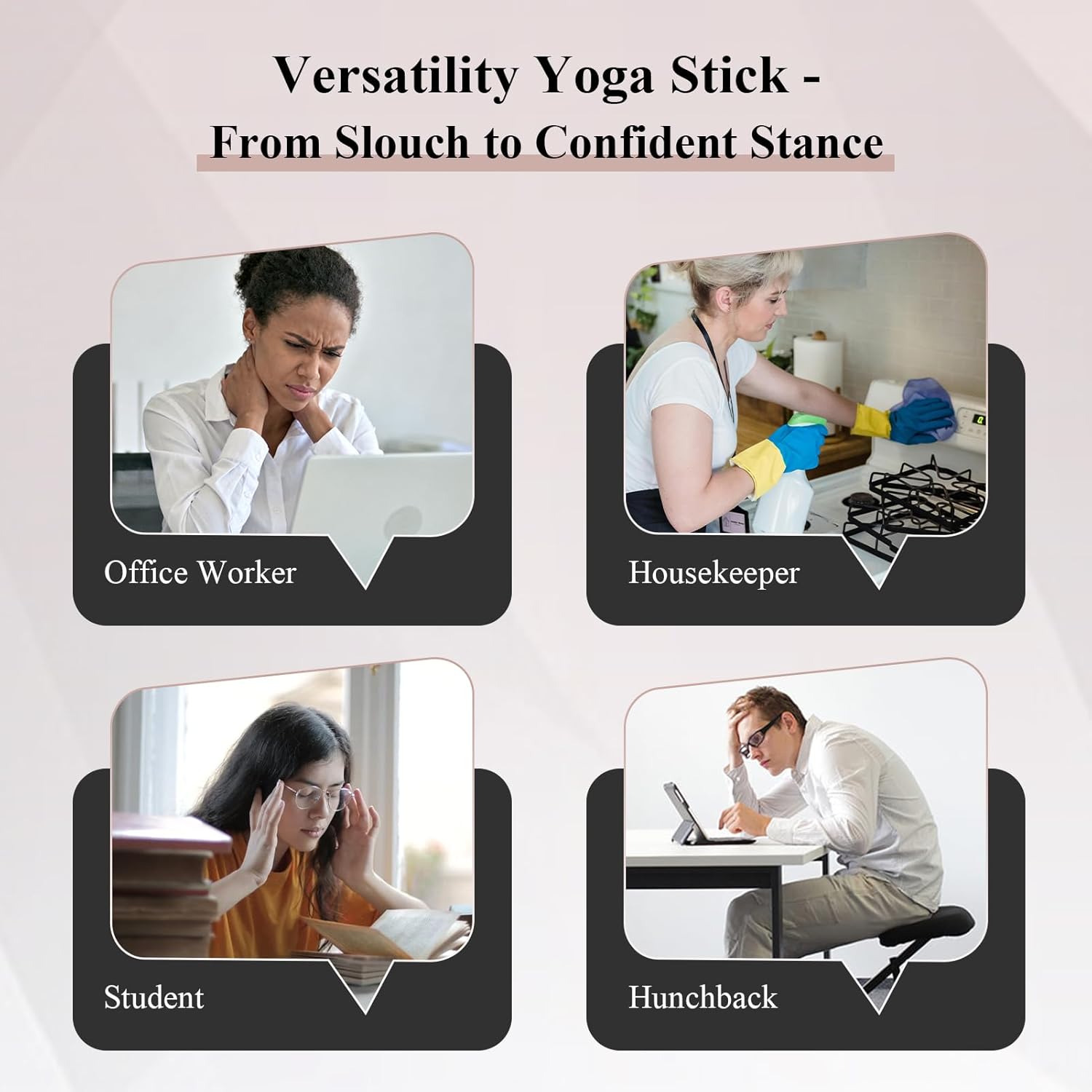 PAETA Yoga Stick - 5ft Bamboo Stretch Bar for Enhanced Mobility & Flexibility | Non-Slip Grip Included