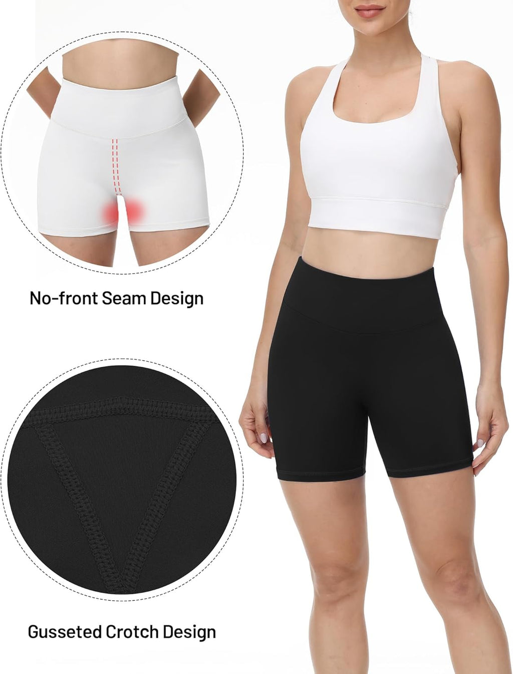 Runhit Biker Shorts for Women - High Waisted No Front Seam Yoga & Gym Spandex | Tummy Control, 3''/5''/8''