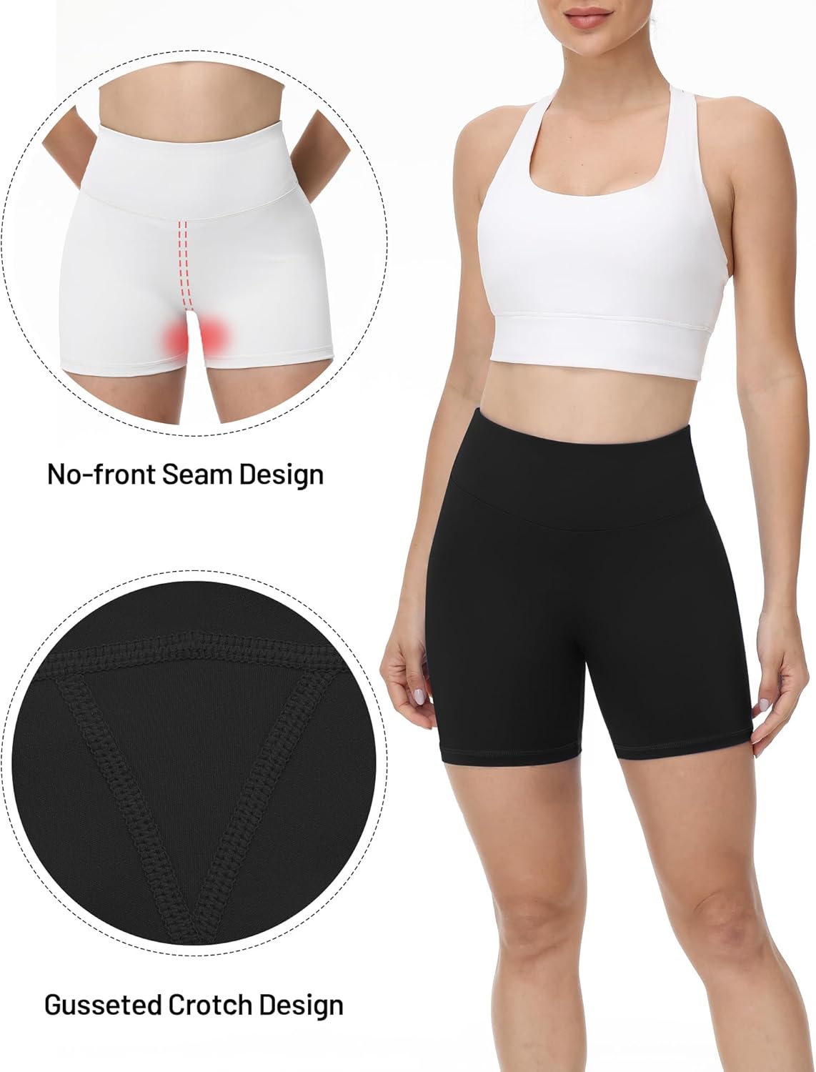 Runhit Biker Shorts for Women - High Waisted No Front Seam Yoga & Gym Spandex | Tummy Control, 3''/5''/8''