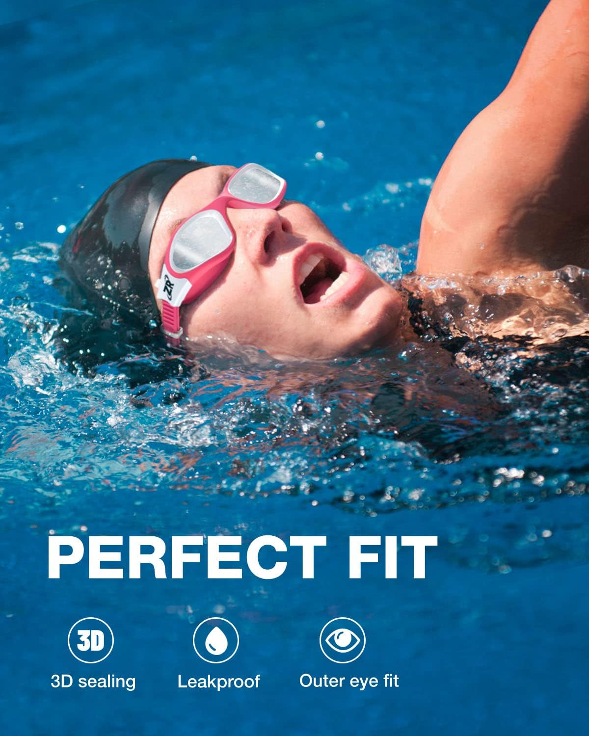 ZIONOR Swim Goggles - Upgraded G1 Polarized Anti-Fog Swimming Goggles for Adults | Comfortable Fit