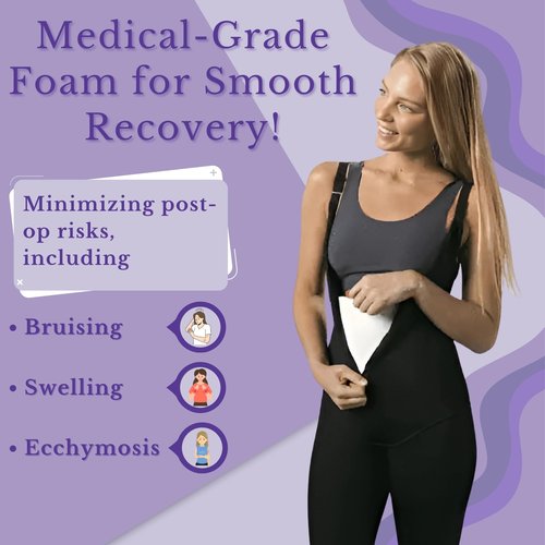 ContourMD Medical Grade Post Lipo Foam Compression Sheets – Post Surgery Compression Garment After Liposuction, Tummy Tuck, AB Flattening, BBL, & More – Surgery Recovery Supplies (2-Sheet Set)