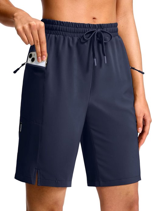 G Gradual Women's Hiking Shorts - Quick-Dry Lightweight Bermuda Cargo with 2 Zipper Pockets | Water-Resistant