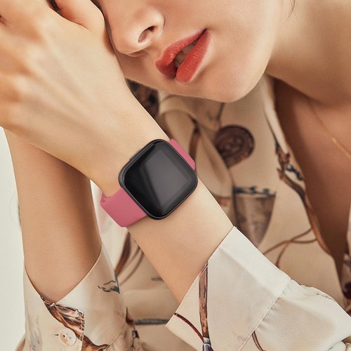 4 Pack Silicone Bands Compatible with Fitbit Versa 2 / Versa Band/Lite/SE, Classic Soft Straps Replacement Sport Wristbands for Women Men (4Pack K)