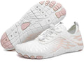 Hike Footwear HF Signature Barefoot Shoes for Women & Men 12-12.5 Wide, White/Pink - Non-Slip Lightweight Walking Sneakers