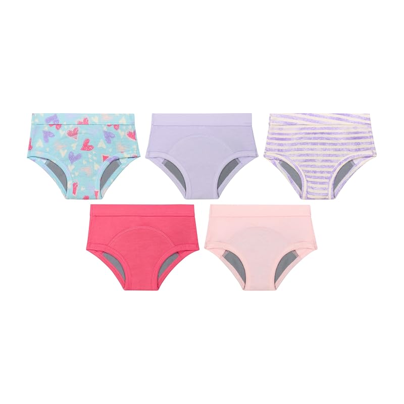 Hanes Toddler Potty Training Underwear - 5 Pack Heavy Absorbency, Pink/Purple 4-5T