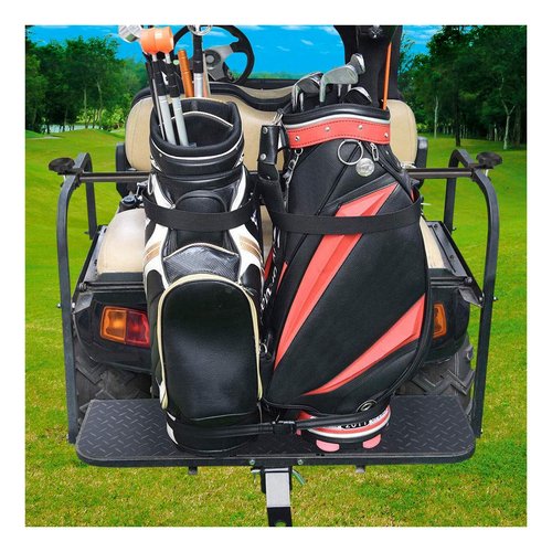 10L0L Golf Bag Attachment Compatible with Yamaha G2-G29 EZGO TXT RXV Club Car DS Precedent Icon EV Star Universal No-drilling Required Golf Bag Holder Rack for 1" Bracket Adjustable