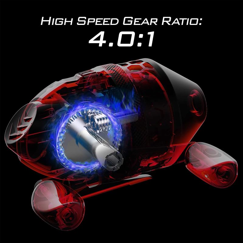 KastKing Brutus Spincast Fishing Reel - 4.0:1 Gear, Reversible Handle, Pre-Spooled Model 30+30