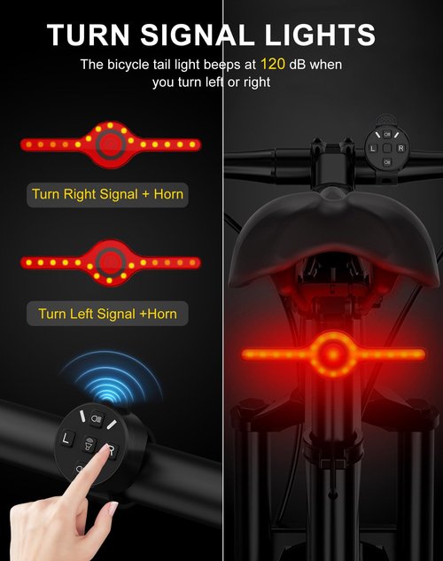 SIUYIU X8 Smart Bike Tail Light USB Rechargeable, 20* LED 300 Lumens Bike Lights for Night Riding, with Turn Signals & Brake Sensing, 9 Modes for Night Riding- Long Lasting Bicycle Lights