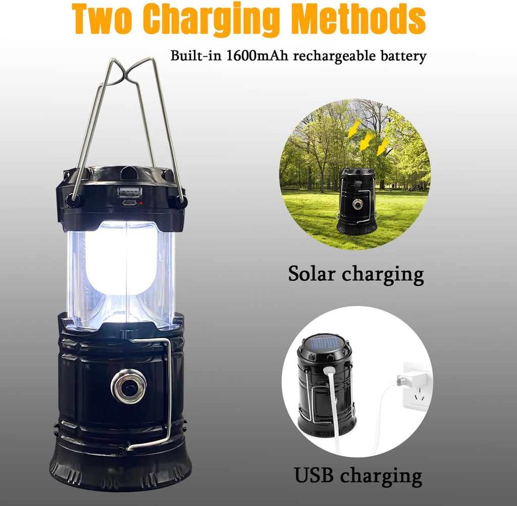 XTAUTO Collapsible Portable LED Camping Lantern - Lightweight, Waterproof, USB Rechargeable | 4-Pack for Emergencies & Outdoor Use