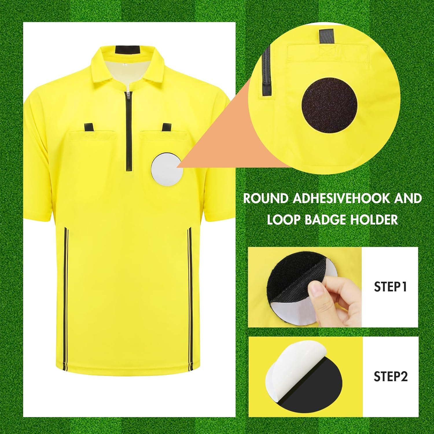 VKT Soccer Referee Jersey Kit - Official Short Sleeve Uniform for Men & Women | Halloween Costume