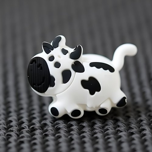 White Cow Cute Animal Shapes Tennis Racket Vibration Dampener Soft Silicon Racket Dampener Cartoon Shape Tennis Racquet Shock Absorbers Tennis Racket for Racquetball
