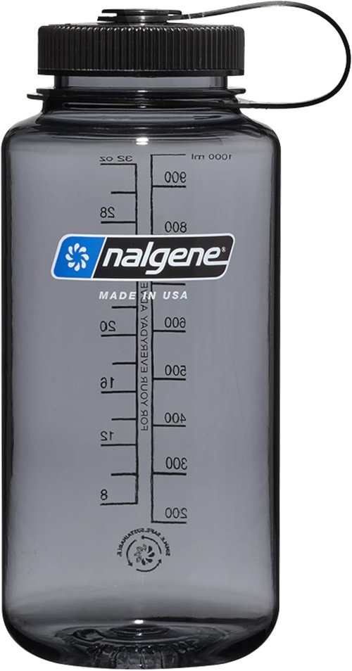 Nalgene 32 oz Wide Mouth Water Bottle - BPA-Free, Durable, Leak-Proof Design for Hiking & Travel