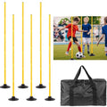 Desyeryamimi Agility Training Poles for Soccer/Dog/Horse,Adjustable Football Basketball Speed and Agility Training Equipment,Set of 6,5.4FT with Round Rubber Base