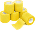 FriCARE Self-Adhesive Bandage Wrap - Cohesive Medical Tape for First Aid | 2 Inches x 5 Yards, Yellow (6 Rolls)