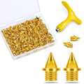 YUNVI 1/4 Inch Track Spikes,220pcs Stainless Steel Pyramid Shoe Spikes with Spike Wrench for Track and Cross Country,Replacement Spikes for Sprint Sports Short Running Shoes