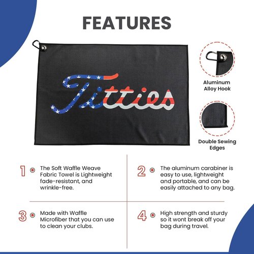 Syren Premium Funny Microfiber Towel with Clip Holder - Exclusive Golf Accessory for a Fun Golfing Experience
