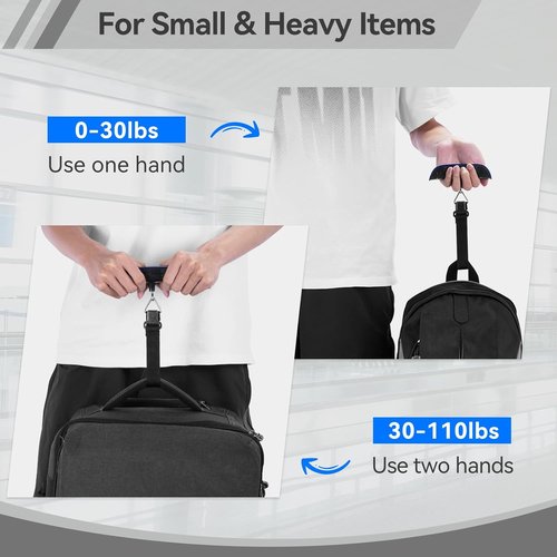 Dr.meter Luggage Scale - Digital Weight Scale with Backlight LCD Display | 110lb/50kg Capacity, Blue