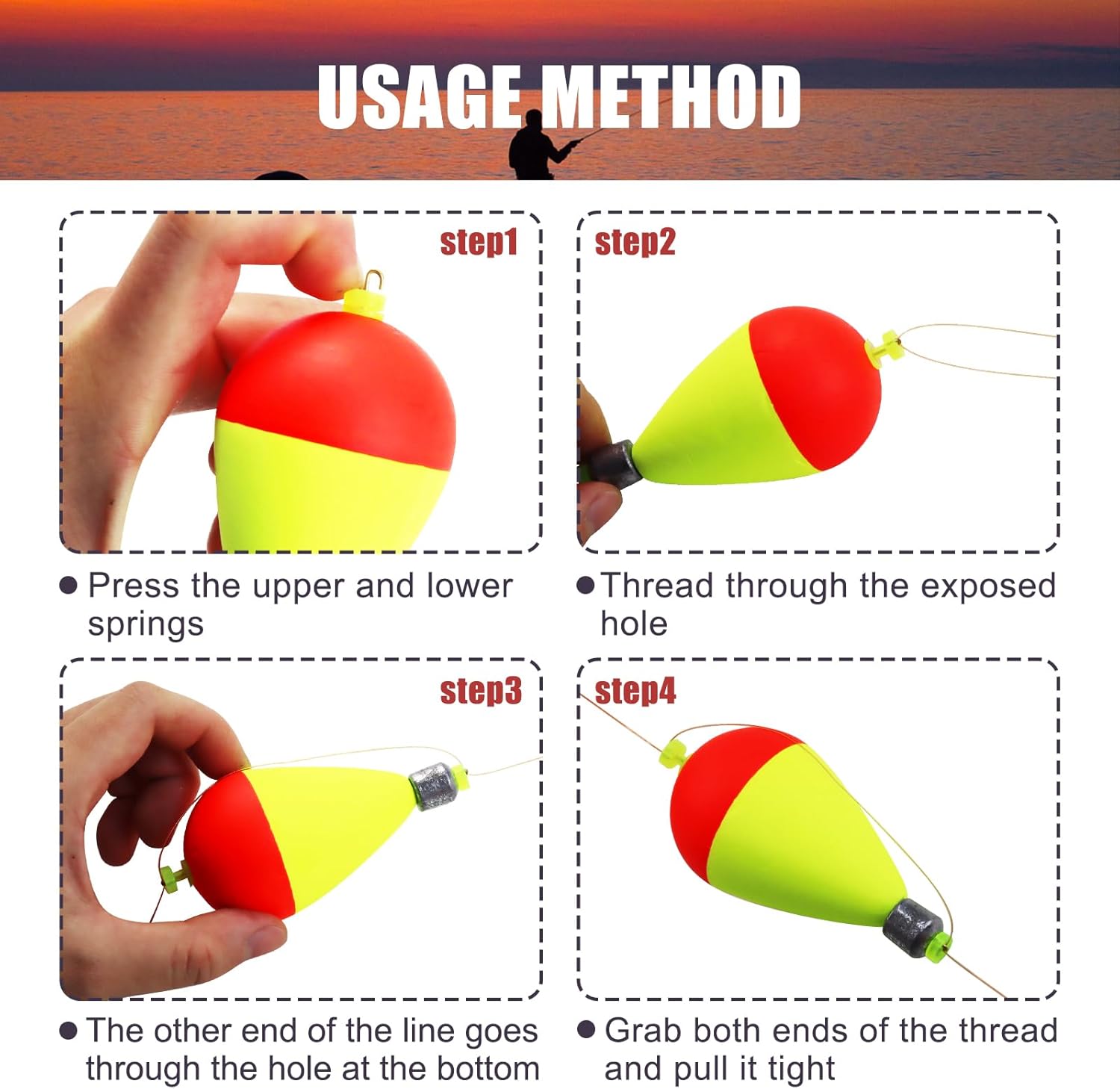 Weighted Fishing Bobbers 10-Pack - High-Visibility Slip Bobbers for Catfish | 5 Sizes & Styles