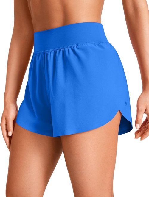 CRZ YOGA High Waisted Running Shorts for Women - Comfy Mesh Liner, Quick Dry, 3" Length