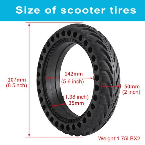 TOUBEUU Solid Tires 8.5x2 Inches for Electric Scooter, 50/75-6.1Replacement Wheels, Rubber Tyre 8-1/2'' for Gotrax GXL V2/XR/APEX & Xiaomi M365/M365 Pro/Pro 2/1S and All 8.5'' Scooter- Black(2PCS)