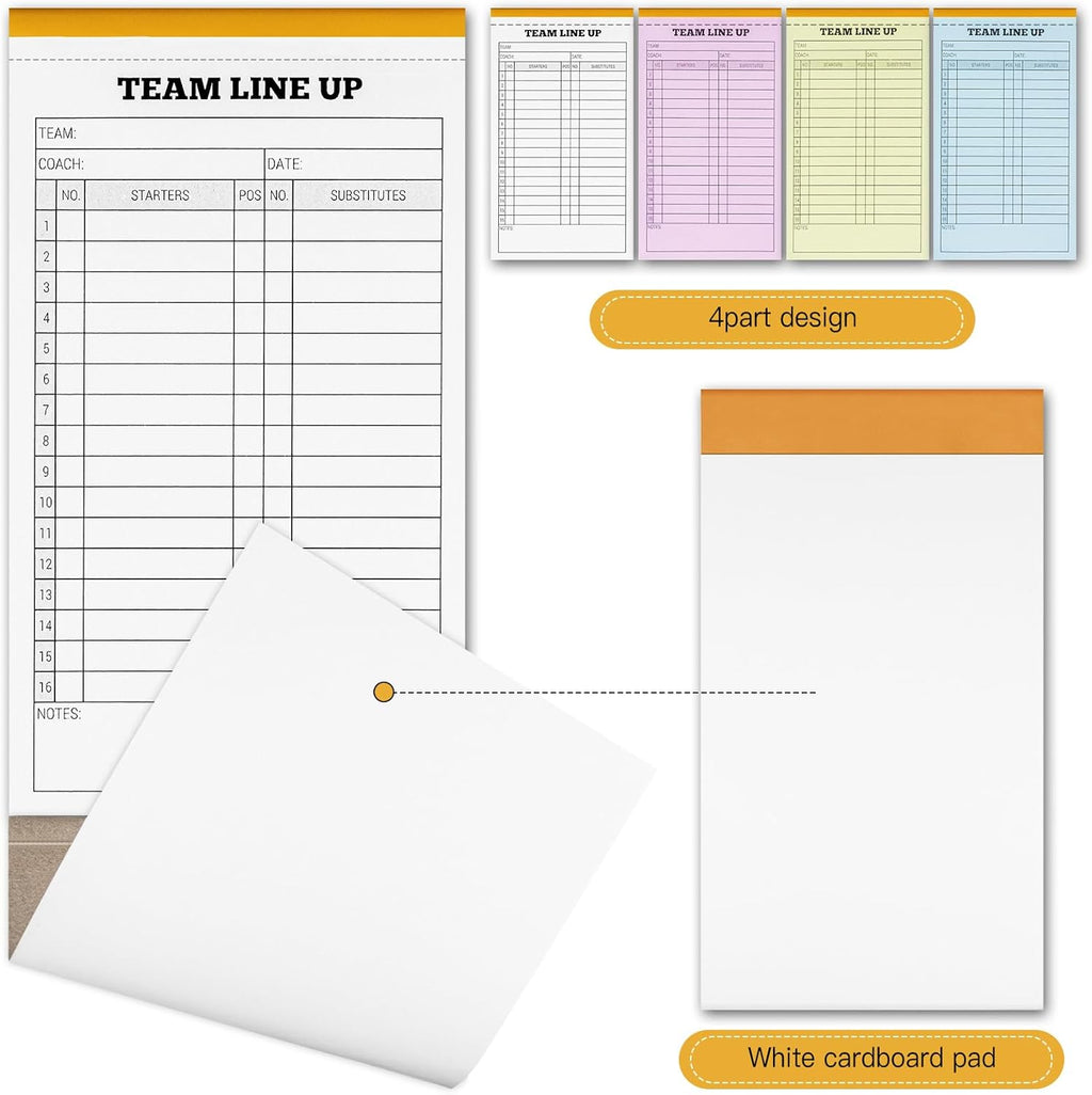 Regine Switzerland Softball/Baseball Lineup Cards - 60 Sets of 16 Player Carbonless Sheets | 4.5 x 8 in