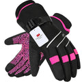 MOREOK Waterproof Winter Gloves 3M Thinsulate 200g - Pink Medium, Touchscreen