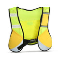 Keenso Reflective Running Vest, Multi-function Running Safety Vest Sports Reflective Mesh Vest with Pocket for Cycling, Night Running, Marathon(Yellow)