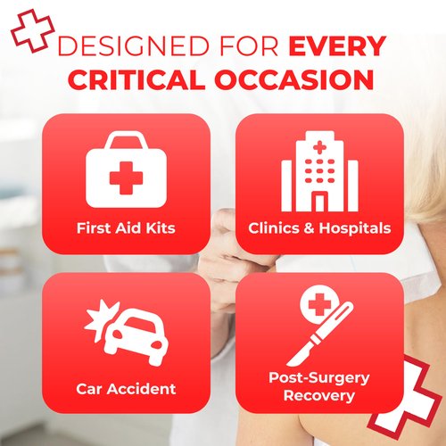 Sterile Combine (ABD) Pads 8" x 10" – Highly Absorbent Design for Large Wounds, Individually Wrapped for Easy Use, Ideal for First Aid Kits – 18 Count
