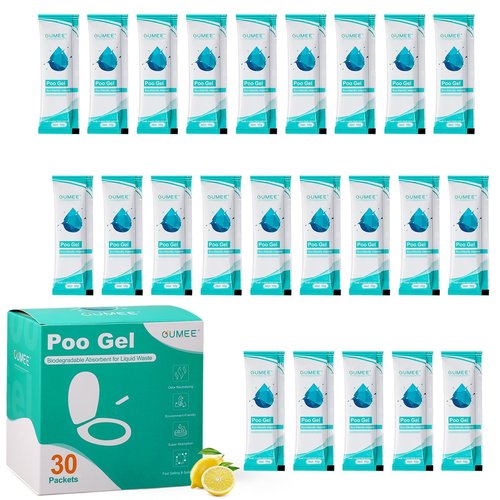 Lemon Portable Toilet Gel, Poo Gel for Potty, Camping Toilet Powder for Bucket, Eco Absorbent Gelling, Portable Urine Packets for Outdoor Recreation Supplies(50)