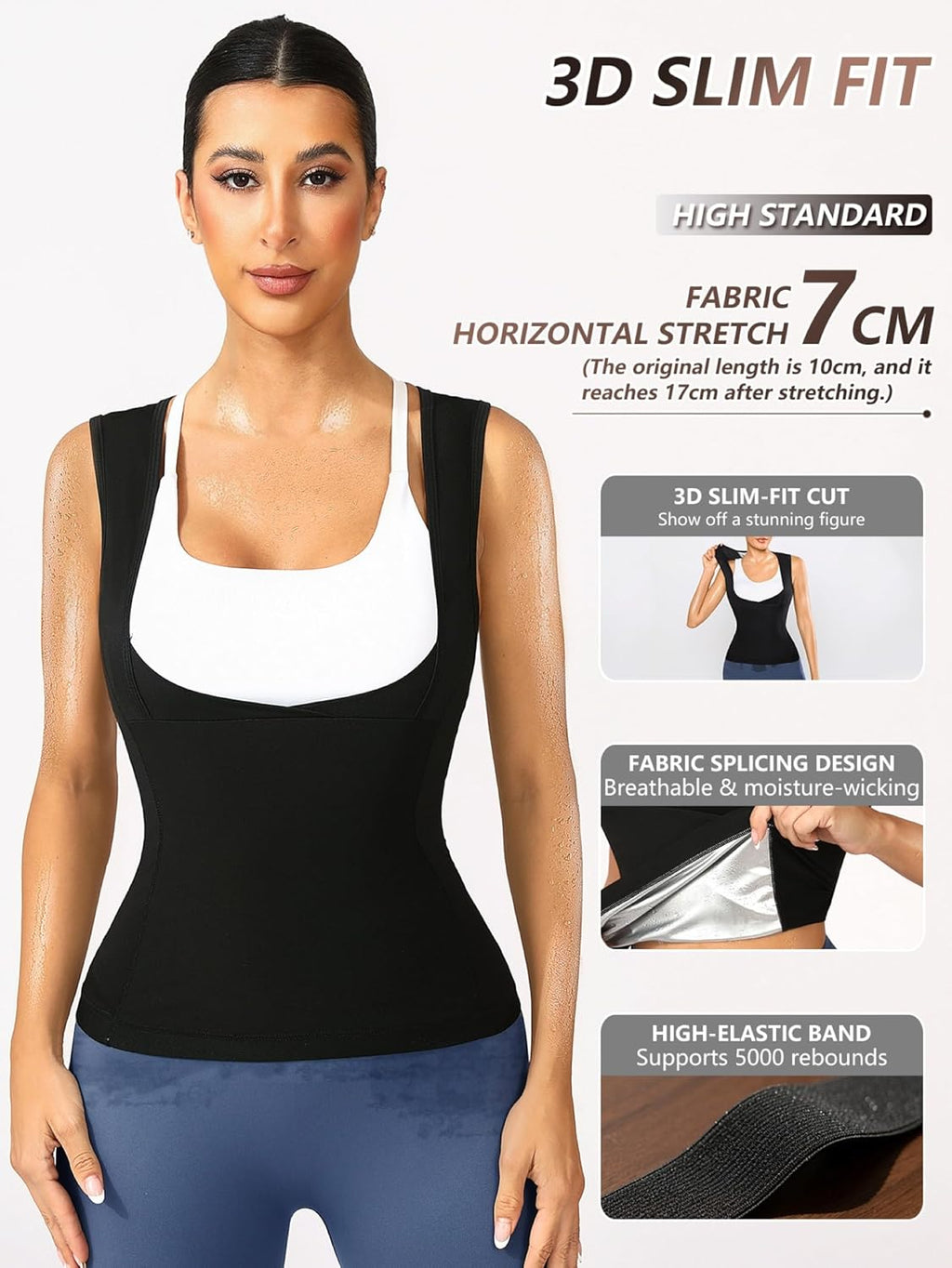Skiennix Women's Sauna Sweat Vest | Breathable Dual-Zone Waist Trainer for Yoga & Fitness