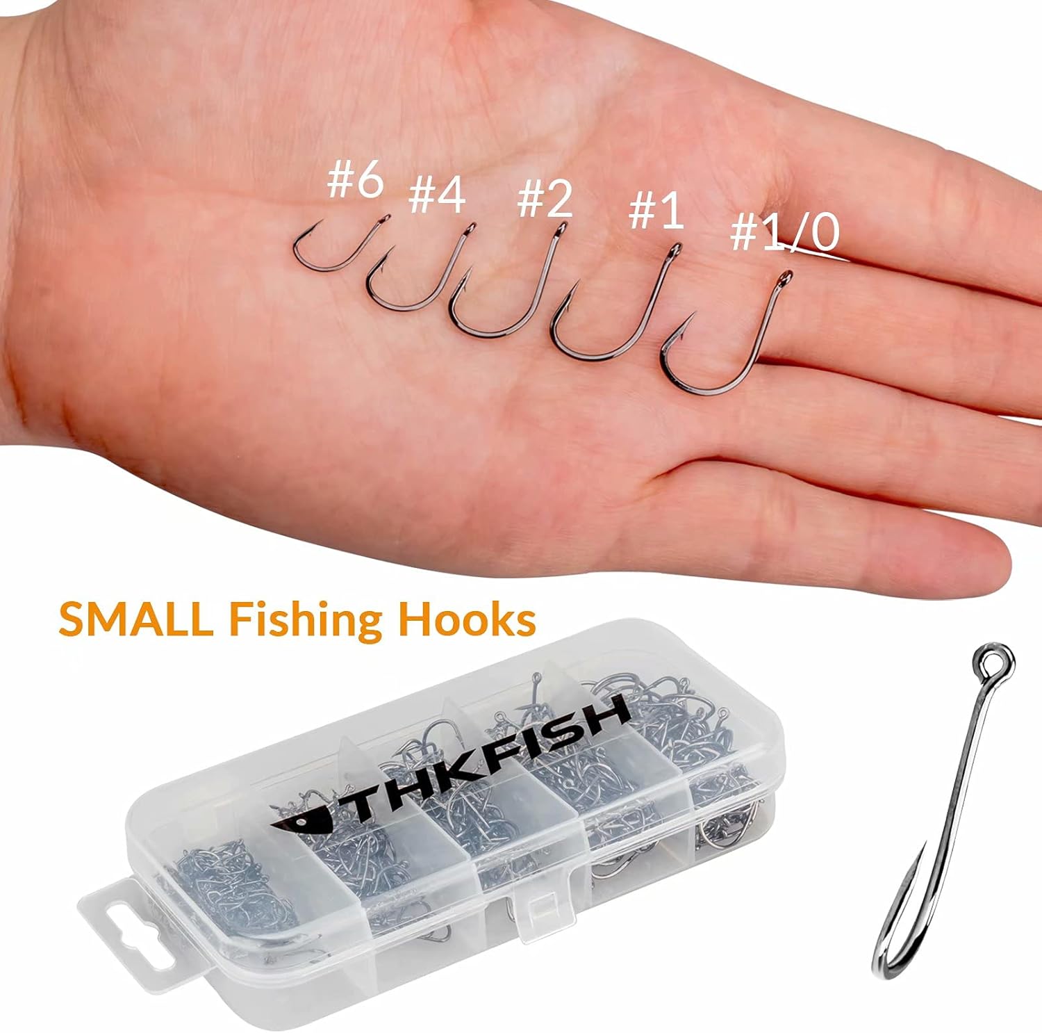 Thkfish Fishing Hooks - Drop Shot & Wacky Worm - Offset Circle Hooks in Sizes #1 to 2/0 - 50/100 Pcs Box
