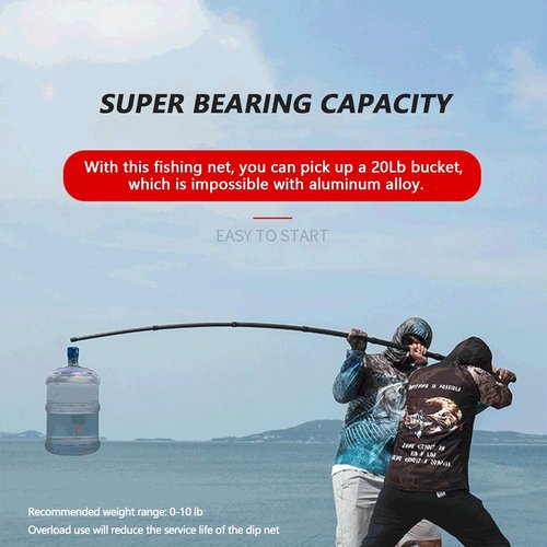 Carbon Fiber Extendable Fishing Net - 9ft/11.15ft Telescoping Handle | Rubber Coated, Holds Up to 20lbs