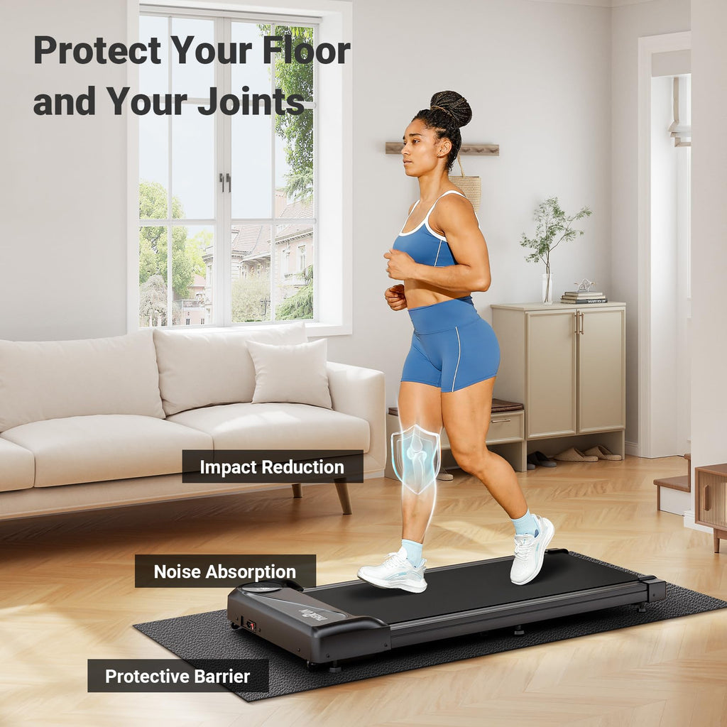 THERUN Home Gym Treadmill Exercise Bike Mat Non-Slip, Workout Mat Thick, Heavy-Duty Floor Mat for Fitness and Yoga, Medium