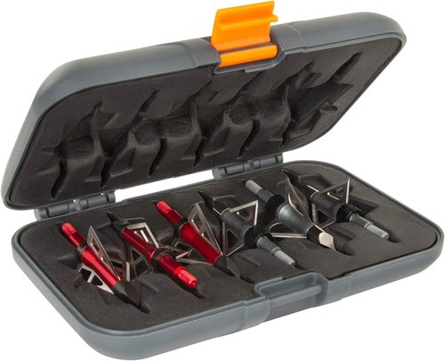 Allen Company Titan Broadhead Box - Holds 6 Broadheads | Compact Outdoor Storage for Bows - Gray/Orange