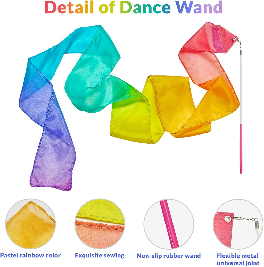 Skiennix 100% Silk Dance Ribbon Streamer - Perfect Easter Gift for Toddler Girls | Ballerina Spring Toys