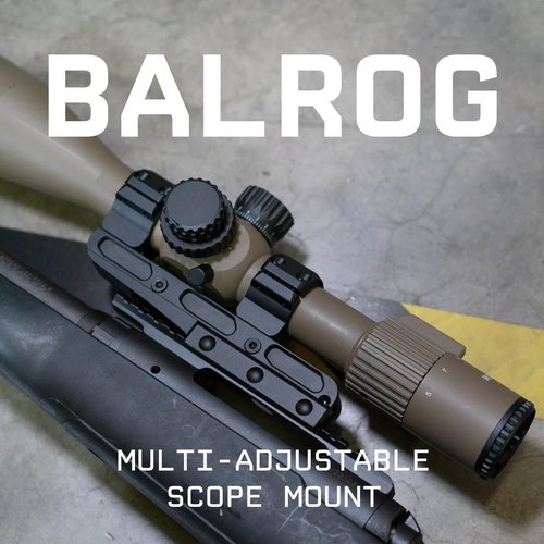 Monstrum Balrog Adjustable Scope Mount - Integrated Bubble Level | 30mm & 1-Inch Diameter Inserts
