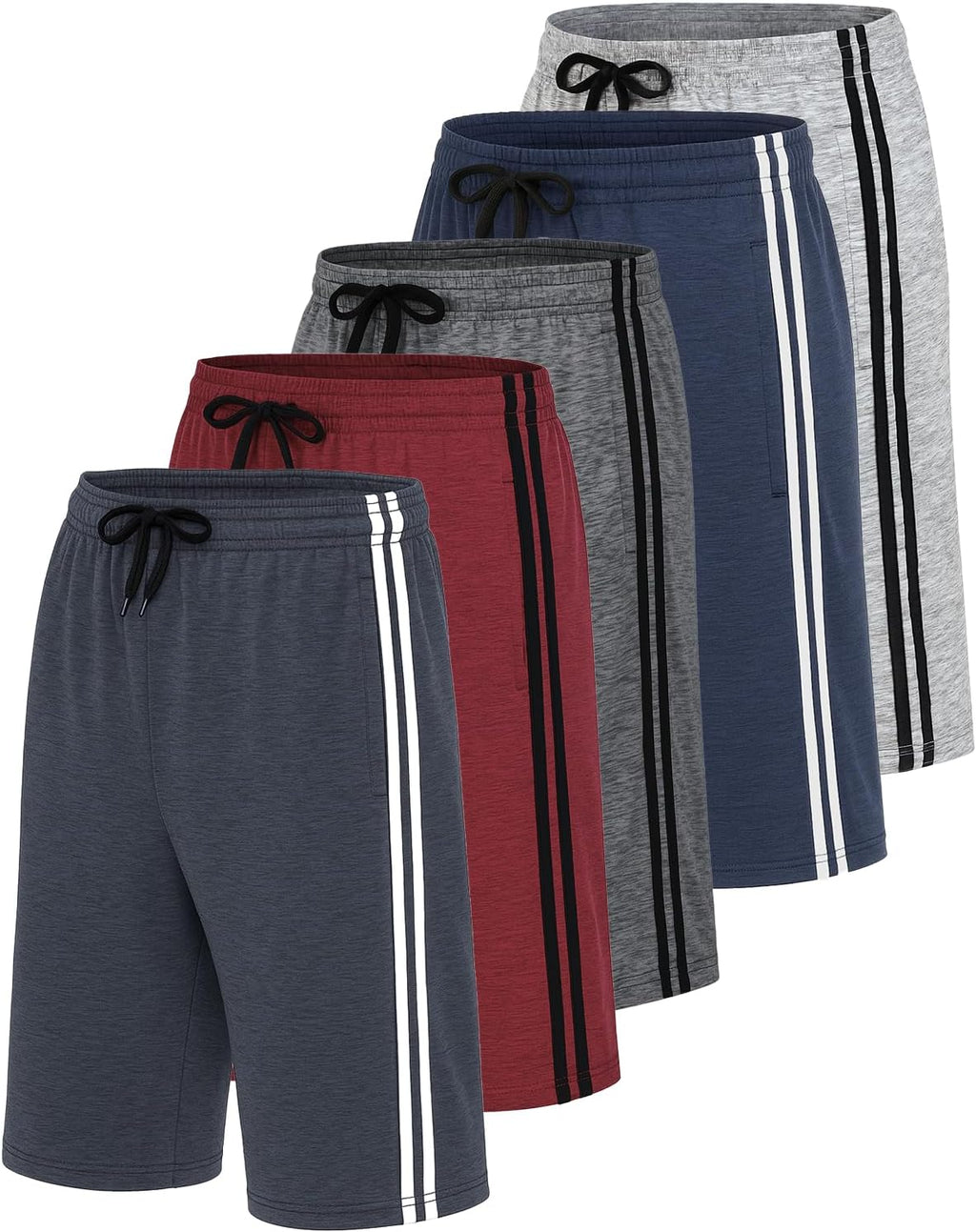 Real Essentials Men's Dry-Fit Shorts - 9" Athletic Gym & Casual Lounge Shorts with Pockets
