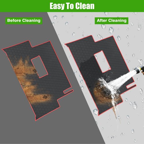 Club Car Precedent Golf Cart Full Coverage Floor Liner Mat, fits Club Car Precedent (2004-2023), Onward & Tempo (2017-2023), Villager & V4L (2019-2023), Durable Anti-Slip Rubber, Black with Red Trim