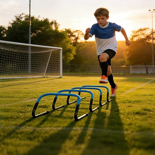 Agility Ladder Set - 20ft Speed Ladder with 4 Hurdles, Parachute, 12 Cones & Jump Rope | Enhance Agility & Speed for Kids and Adults