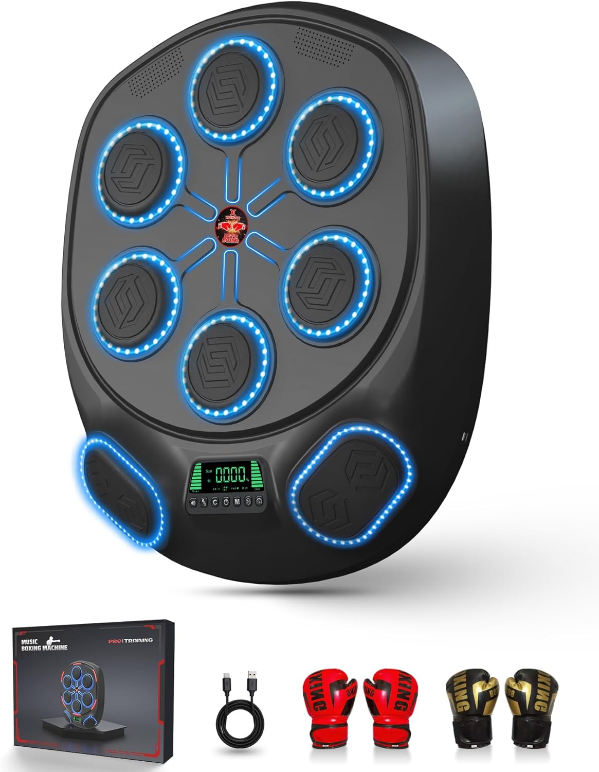 Smart Music Boxing Machine by [Brand Name] - Interactive Punching Trainer with 8 Targets & LED Lights | Perfect Home Workout for Adults & Kids