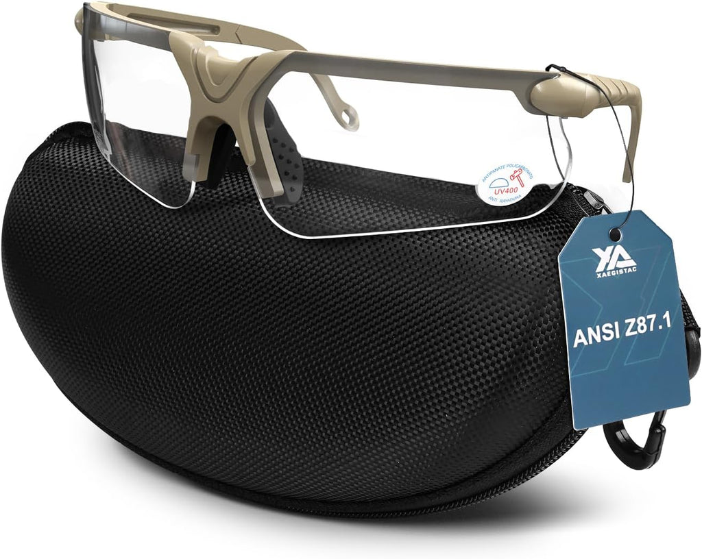 Xaegistac Shooting Glasses - Anti-Fog Safety Glasses with Case for Adults | Perfect for Hunting