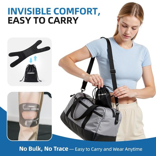 CAMBIVO Knee Brace - Adjustable Patella Tendon Support with Gel Pad & Stabilizers | Breathable Lightweight for Running & Training (Black, L/XL)