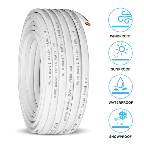 Duplex Marine Grade Wire - 16 Gauge Tinned Copper Electrical Cable | 30ft for Boat, RV, Automotive