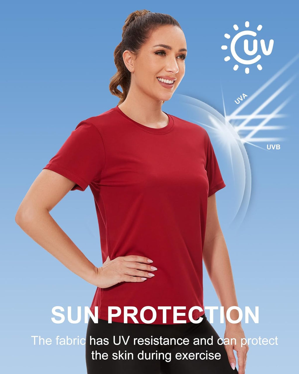 Skiennix Women's Athletic T-Shirts - 6 Pack Short Sleeve UPF Sun Protection Quick-Dry Tees | Perfect for Yoga & Running